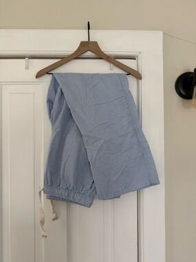 J. Crew Light Blue and White Striped Pajama Pants